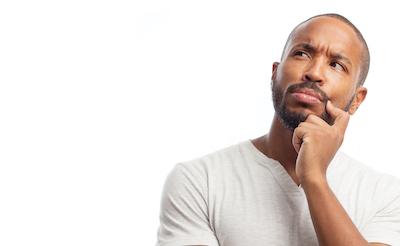 Black man with hand on head thinking, winston-salem nc