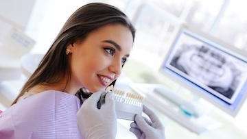 Young woman getting fitted for teeth whitening, winston-salem nc