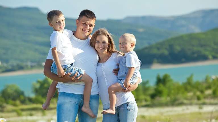 family of four in mountains | family dentist winston salem nc