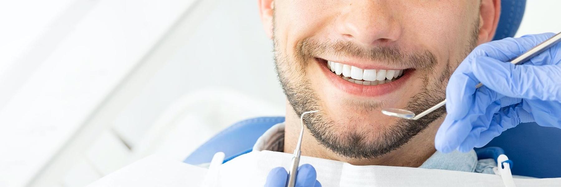Man about to get his teeth cleaned, winston-salem nc