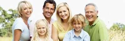 Multigenerational white family smiling together, winston-salem nc