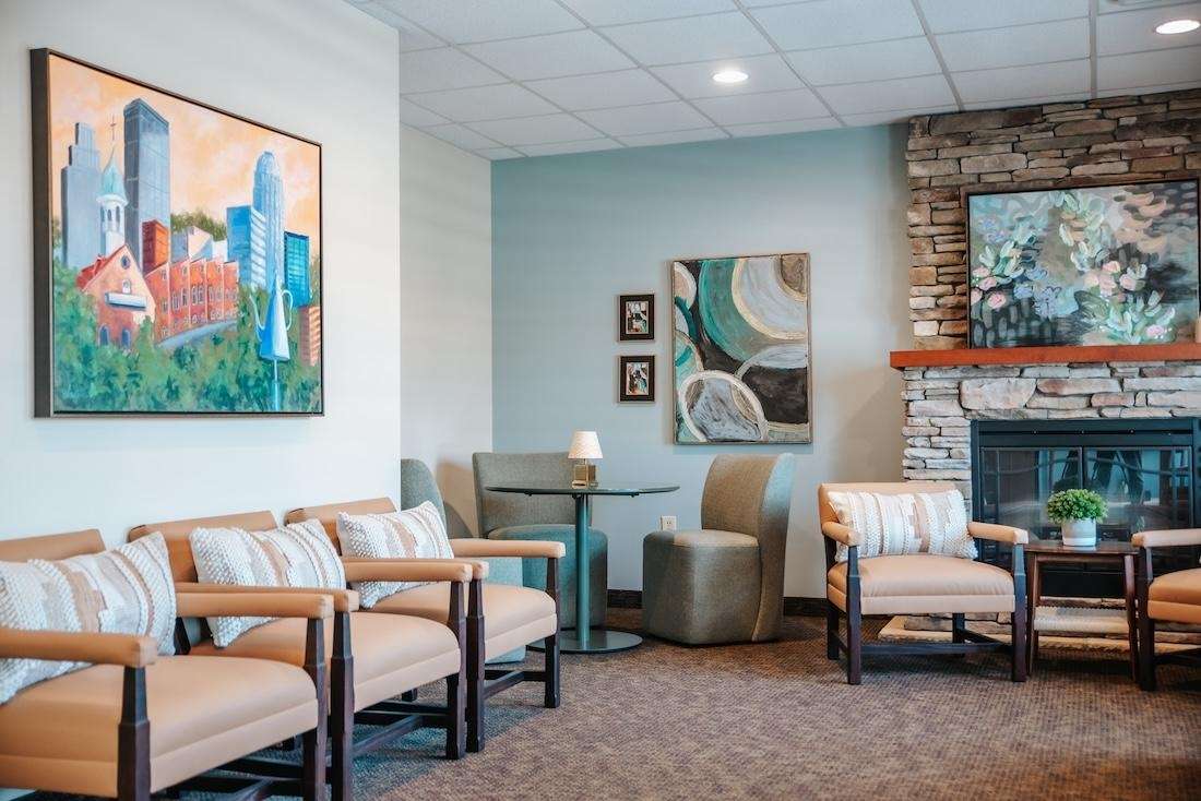Wider view of lobby of blake nelson dds, winston-salem nc
